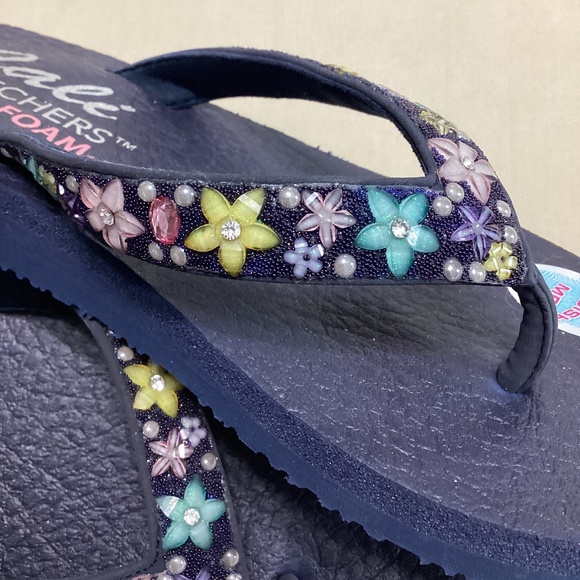 NWT Skechers Cali Meditation Daisy Delight flip flops - Picture 6 of 13